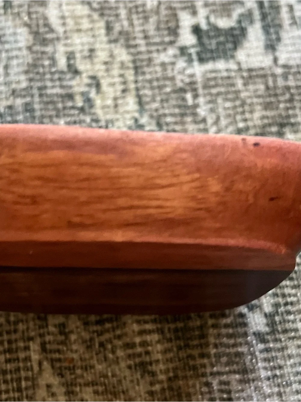 2 Vintage Mid-Century Monkey Pod Wood Double Salt Cellars Mother of Pearl Inlay